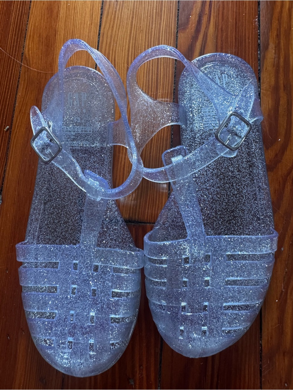 GAP kids fisherman Clear Glitter Jelly Sandals